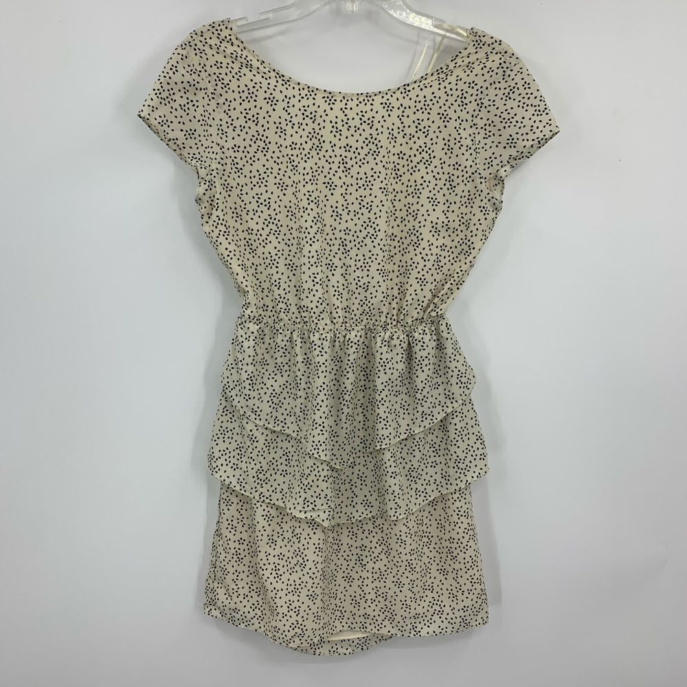 🩵ANTHROPOLOGIE COINCIDENCE + CHANCE womens L creme floral open back dress